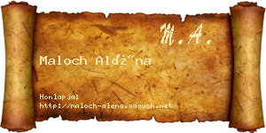 Maloch Aléna névjegykártya